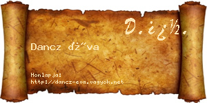 Dancz Éva névjegykártya
